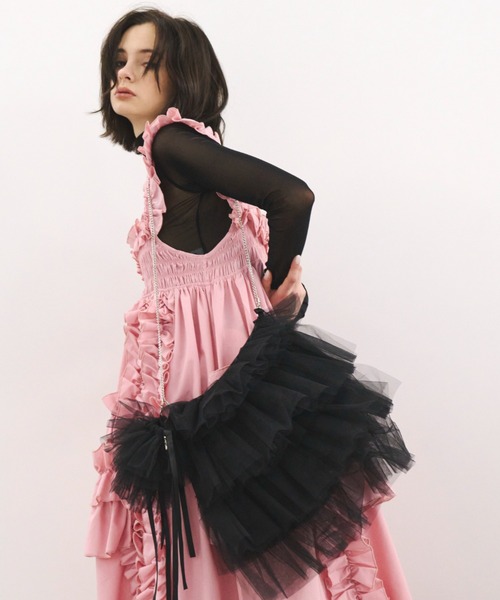 PERNA（ペルナ）の「チュールチャームショルダーバッグ（ショルダーバッグ・レディース・ブラック/ホワイト・FREE）」の4枚目の写真