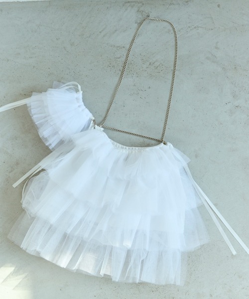 PERNA（ペルナ）の「チュールチャームショルダーバッグ（ショルダーバッグ・レディース・ブラック/ホワイト・FREE）」の17枚目の写真