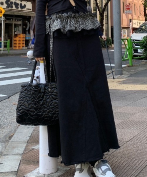 lilful(リルフル)の「レオパードレイヤードラップスカート(スカート・レディース・グレー/ベージュ・F)」の13枚目の写真