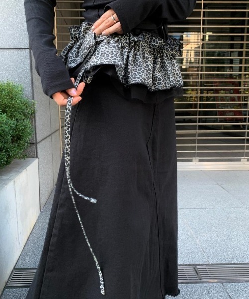 lilful(リルフル)の「レオパードレイヤードラップスカート(スカート・レディース・グレー/ベージュ・F)」の12枚目の写真