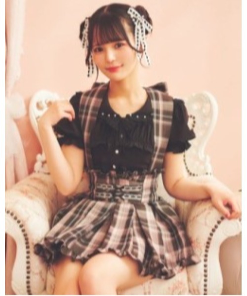 Ank Rouge(アンクルージュ)の「コルセットセーラーリボンブラウス(シャツ/ブラウス・レディース・ブラック/オフホワイト・M)」の2枚目の写真