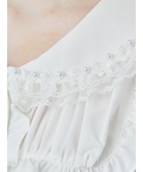 Ank Rouge(アンクルージュ)の「コルセットセーラーリボンブラウス(シャツ/ブラウス・レディース・ブラック/オフホワイト・M)」の9枚目の写真