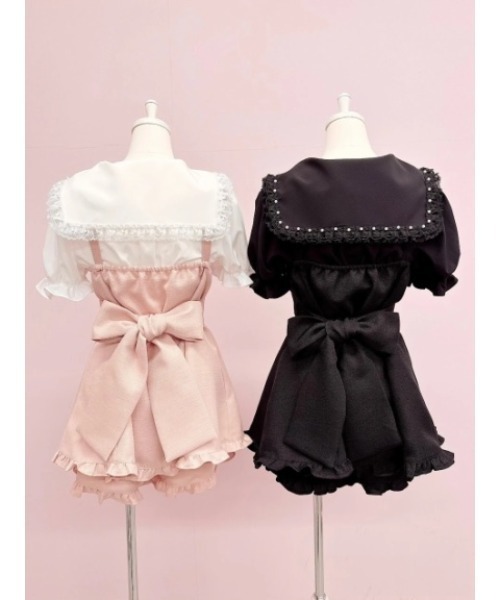 Ank Rouge(アンクルージュ)の「コルセットセーラーリボンブラウス(シャツ/ブラウス・レディース・ブラック/オフホワイト・M)」の18枚目の写真