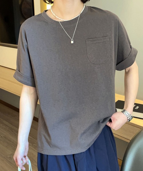 BANICO(バニコ)の「【Banico】シンプルポケット付きTシャツ (SS)(Tシャツ/カットソー・レディース・ホワイト/ブラック/ベージュ/グレー/バーガンディー・FREE)」の15枚目の写真