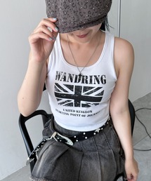 WEGO | WEGO/【25年春夏新作】グラフィックカップ付きリブタンク(タンクトップ)