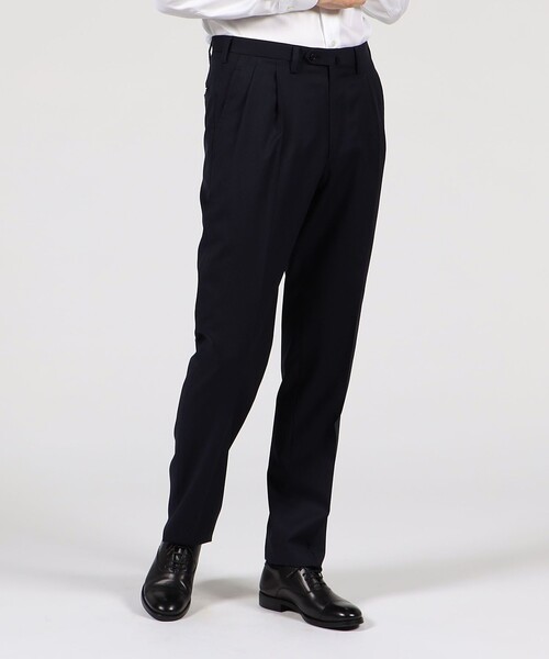 TOMORROWLAND (トゥモローランド)の「ウールツイル 2プリーツスリムスラックス HORIZON TWILL E.Zegna(スラックス・メンズ・ネイビー/ブラック・52/50/48/46/44/42/54)」の3枚目の写真