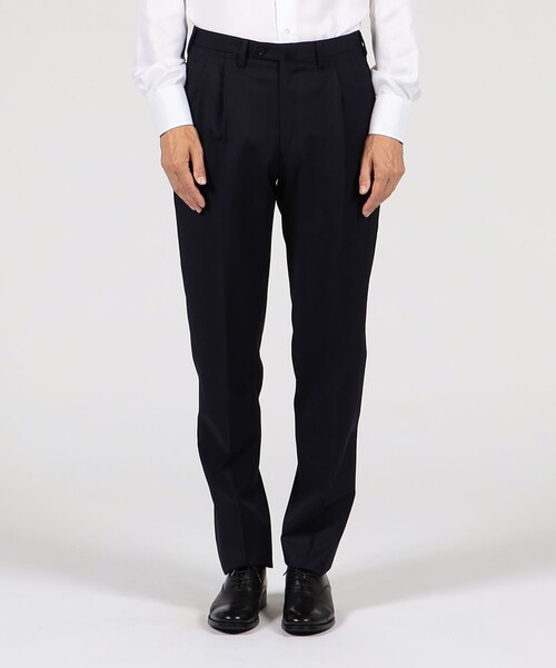 TOMORROWLAND (トゥモローランド)の「ウールツイル 2プリーツスリムスラックス HORIZON TWILL E.Zegna(スラックス・メンズ・ネイビー/ブラック・52/50/48/46/44/42/54)」の4枚目の写真