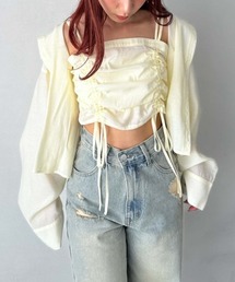 ドロストビスチェ×シャツSET
