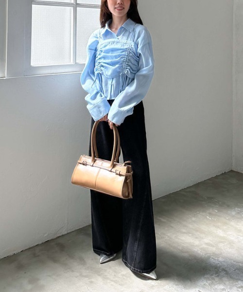 archives（アルシーヴ）の「ドロストビスチェ×シャツＳＥＴ（アンサンブル・レディース・イエロー/ブラック/オフホワイト/ブルー/クリーム・MEDIUM）」の13枚目の写真