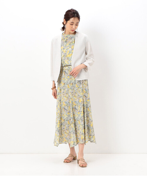 K.T KIYOKO TAKASE（キヨコタカセ）の「Ｗフェイスジャージー ノーカラージャケット（ノーカラージャケット・レディース・サックスブルー・9号）」の2枚目の写真