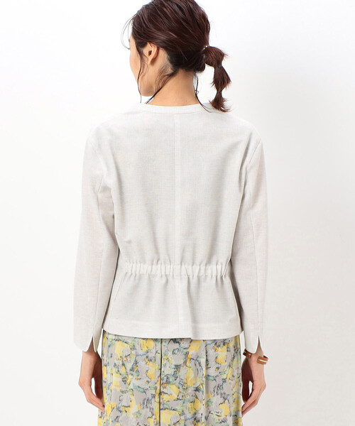 K.T KIYOKO TAKASE（キヨコタカセ）の「Ｗフェイスジャージー ノーカラージャケット（ノーカラージャケット・レディース・サックスブルー・9号）」の10枚目の写真