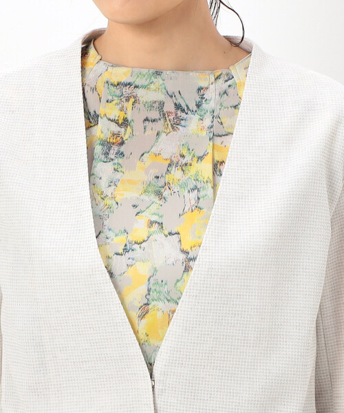 K.T KIYOKO TAKASE（キヨコタカセ）の「Ｗフェイスジャージー ノーカラージャケット（ノーカラージャケット・レディース・サックスブルー・9号）」の11枚目の写真