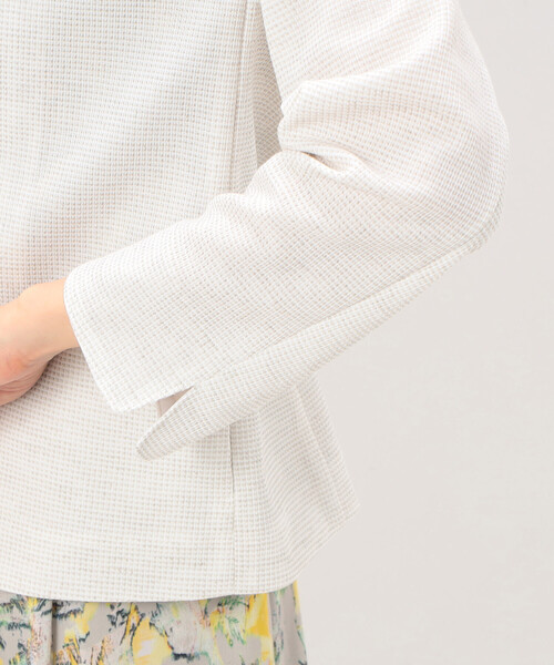 K.T KIYOKO TAKASE（キヨコタカセ）の「Ｗフェイスジャージー ノーカラージャケット（ノーカラージャケット・レディース・サックスブルー・9号）」の12枚目の写真