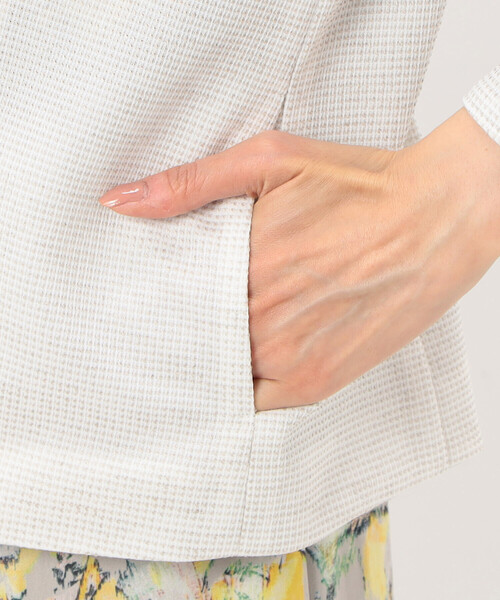 K.T KIYOKO TAKASE（キヨコタカセ）の「Ｗフェイスジャージー ノーカラージャケット（ノーカラージャケット・レディース・サックスブルー・9号）」の14枚目の写真