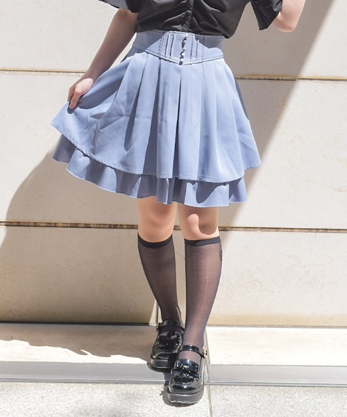 ハイウエストフレアミニスカート（その他パンツ）｜axes femme