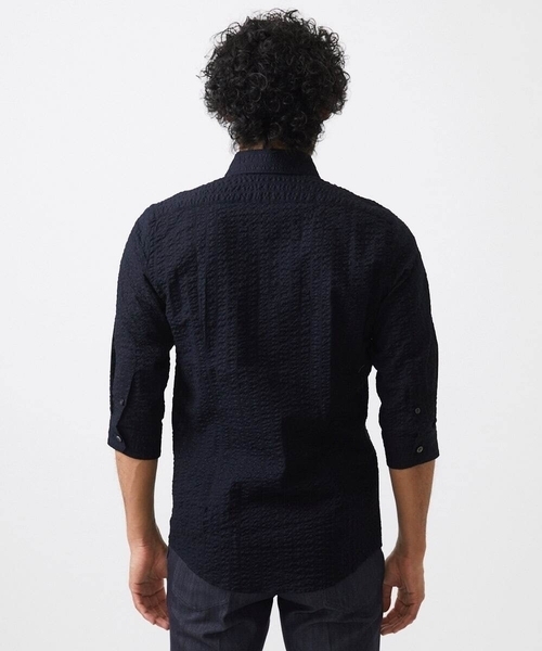 MICHEL KLEIN HOMME (ミッシェルクランオム)の「リップルストライプ七分袖シャツ(シャツ/ブラウス・メンズ・ホワイト/ネイビー/ダークグレー/ラベンダー・MEDIUM/LARGE/X-LARGE)」の18枚目の写真
