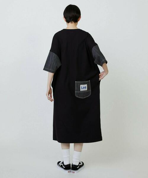 FRAPBOIS（フラボア）の「Lee×FRAPBOIS カットワンピース（ワンピース・レディース・ブルー/ブラック・FREE）」の6枚目の写真