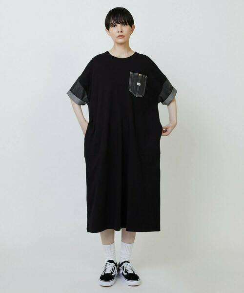 FRAPBOIS（フラボア）の「Lee×FRAPBOIS カットワンピース（ワンピース・レディース・ブルー/ブラック・FREE）」の13枚目の写真