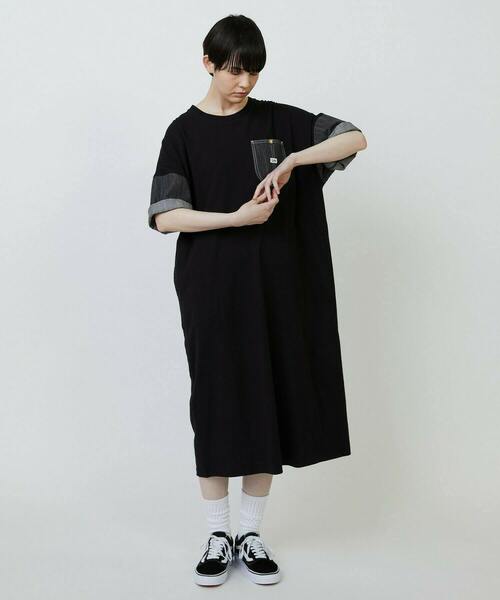 FRAPBOIS（フラボア）の「Lee×FRAPBOIS カットワンピース（ワンピース・レディース・ブルー/ブラック・FREE）」の15枚目の写真