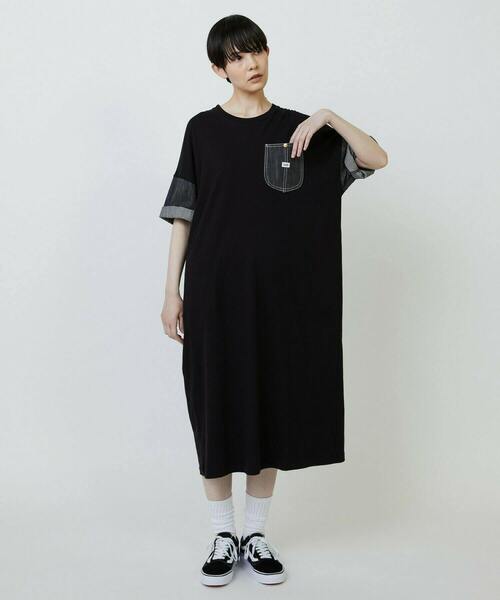 FRAPBOIS（フラボア）の「Lee×FRAPBOIS カットワンピース（ワンピース・レディース・ブルー/ブラック・FREE）」の16枚目の写真