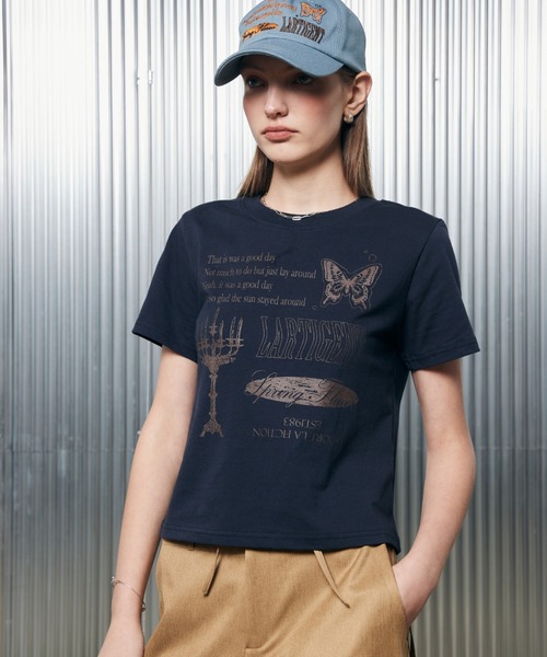 LARTIGENT(ラーティゼン)の「L2 LARTIGENT T-SHIRT(Tシャツ/カットソー・レディース・ネイビー・FREE)」の2枚目の写真
