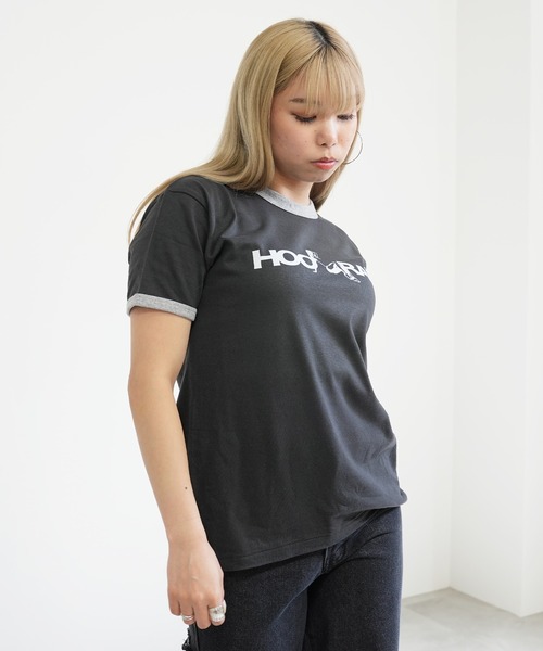 BASIS（ベイシス）の「ENAコラボTシャツ リンガーロゴtシャツ 綿100% リンガーT カットソー 半袖（Tシャツ/カットソー・レディース・ブラック/ホワイト・SMALL/MEDIUM）」の18枚目の写真