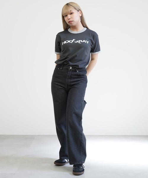 BASIS（ベイシス）の「ENAコラボTシャツ リンガーロゴtシャツ 綿100% リンガーT カットソー 半袖（Tシャツ/カットソー・レディース・ブラック/ホワイト・SMALL/MEDIUM）」の21枚目の写真