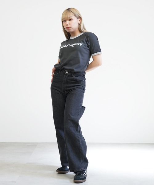 BASIS（ベイシス）の「ENAコラボTシャツ リンガーロゴtシャツ 綿100% リンガーT カットソー 半袖（Tシャツ/カットソー・レディース・ブラック/ホワイト・SMALL/MEDIUM）」の22枚目の写真