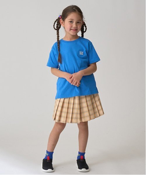 minimal（ミニマル）の「チェックプリーツキュロット（スカート・キッズ・オレンジ/ピンク/ターコイズブルー/ブラック・130cm/140cm/90cm/100cm/120cm/110cm）」の4枚目の写真