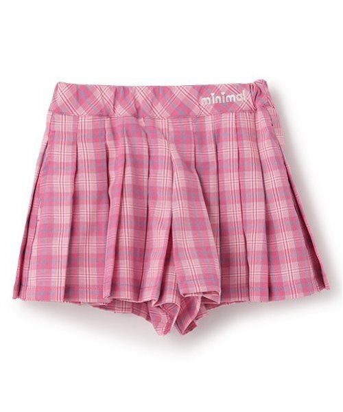 minimal（ミニマル）の「チェックプリーツキュロット（スカート・キッズ・オレンジ/ピンク/ターコイズブルー/ブラック・130cm/140cm/90cm/100cm/120cm/110cm）」の5枚目の写真
