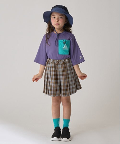 minimal（ミニマル）の「チェックプリーツキュロット（スカート・キッズ・オレンジ/ピンク/ターコイズブルー/ブラック・130cm/140cm/90cm/100cm/120cm/110cm）」の19枚目の写真