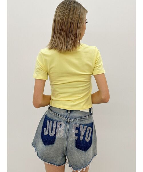 GYDA(ジェイダ)の「GLITTER GD Tシャツ(Tシャツ/カットソー・レディース・ライトイエロー/ピンク/オフホワイト/ブラック・FREE)」の6枚目の写真