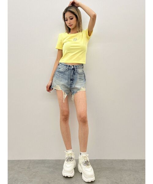 GYDA(ジェイダ)の「GLITTER GD Tシャツ(Tシャツ/カットソー・レディース・ライトイエロー/ピンク/オフホワイト/ブラック・FREE)」の13枚目の写真