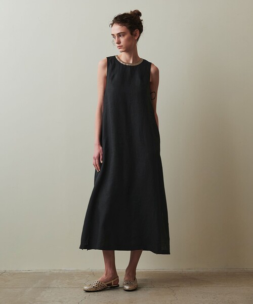 steven alan スティーブンアラン　ワンピース　ブラック セール】＜A PUPIL × Steven Alan＞LINEN DRESS/ワンピース