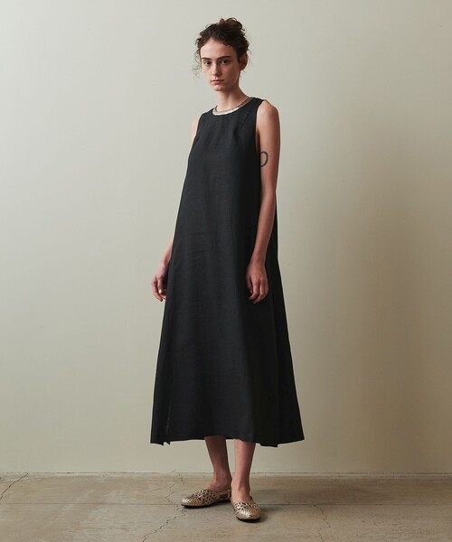 Steaven Alan ワンピース ブラック セール】＜A PUPIL × Steven Alan＞LINEN DRESS/ワンピース