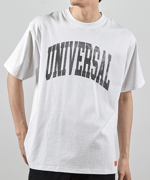 RATTLE TRAP(ラトルトラップ)の「ユニバーサルオーバーオール別注ビンテージ加工プリントTシャツ(Tシャツ/カットソー・メンズ・ホワイト/ブラック・LL/L/M/S)」の2枚目の写真