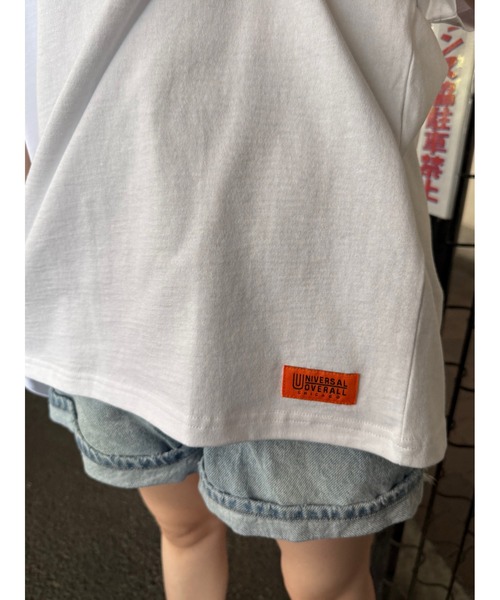RATTLE TRAP(ラトルトラップ)の「ユニバーサルオーバーオール別注ビンテージ加工プリントTシャツ(Tシャツ/カットソー・メンズ・ホワイト/ブラック・LL/L/M/S)」の6枚目の写真