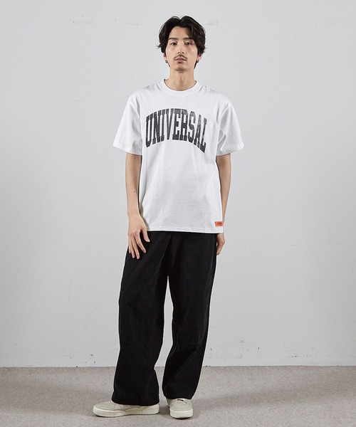 RATTLE TRAP(ラトルトラップ)の「ユニバーサルオーバーオール別注ビンテージ加工プリントTシャツ(Tシャツ/カットソー・メンズ・ホワイト/ブラック・LL/L/M/S)」の9枚目の写真