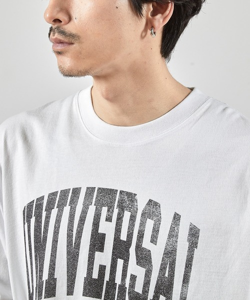 ユニバーサルオーバーオール別注ビンテージ加工プリントTシャツ ユニバーサルオーバーオール別注ビンテージ加工プリントTシャツ