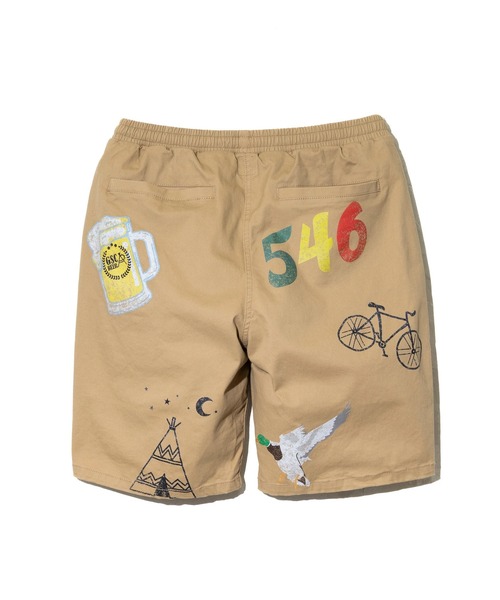 新品　go slow caravan 断ち身プリント　アンクルパンツ　3 楽天市場】ストレッチサッカー総柄プリントアンクルパンツ (MENS