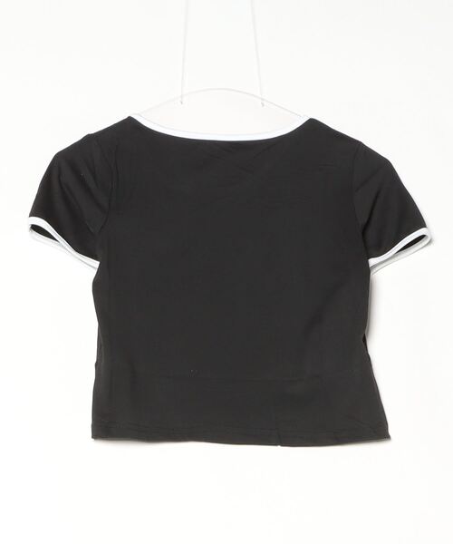 FREE STYLISTS(フリー スタイリスト)の「配色ライン半袖Tシャツ(Tシャツ/カットソー・レディース・グレー/ブラック・M/L/XL)」の3枚目の写真