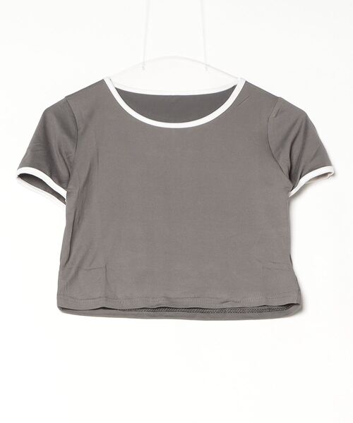 FREE STYLISTS(フリー スタイリスト)の「配色ライン半袖Tシャツ(Tシャツ/カットソー・レディース・グレー/ブラック・M/L/XL)」の13枚目の写真
