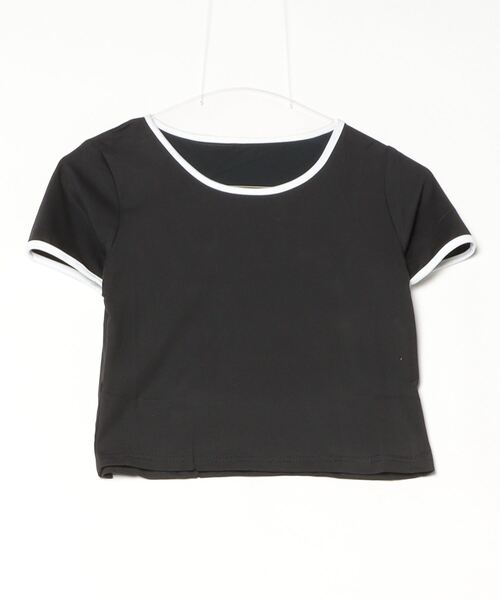FREE STYLISTS(フリー スタイリスト)の「配色ライン半袖Tシャツ(Tシャツ/カットソー・レディース・グレー/ブラック・M/L/XL)」の5枚目の写真