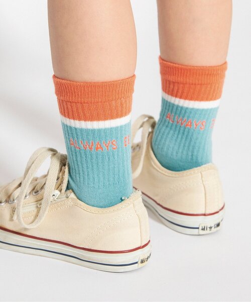 BREEZE(ブリーズ)の「【WEB限定】ロゴソックス(ソックス/靴下・キッズ・ミント/グリーン/ピンク/ブルー/オフホワイト・15 /18/21)」の4枚目の写真