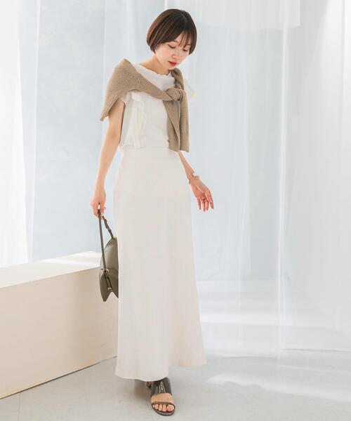 URBAN RESEARCH ROSSO WOMEN（アーバンリサーチ　ロッソ）の「シアードッキングフリルスリーブTシャツ（Tシャツ/カットソー・レディース・ネイビー/オフホワイト/グレー・FREE）」の18枚目の写真