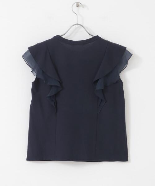 URBAN RESEARCH ROSSO WOMEN（アーバンリサーチ　ロッソ）の「シアードッキングフリルスリーブTシャツ（Tシャツ/カットソー・レディース・ネイビー/オフホワイト/グレー・FREE）」の13枚目の写真