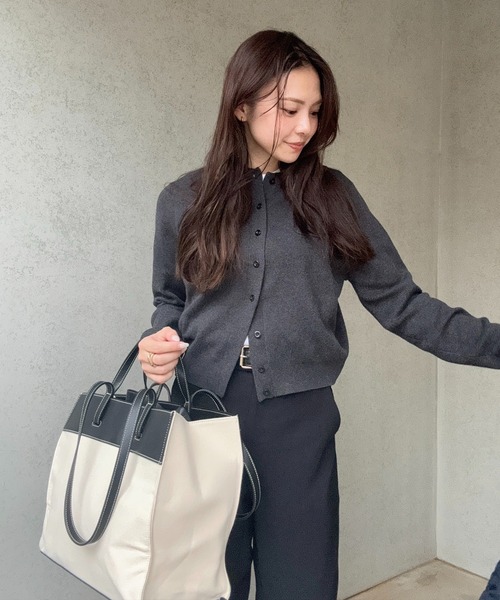 macoto×EFOLE コラボ】キャンバス×フェイクレザー コンビ トート