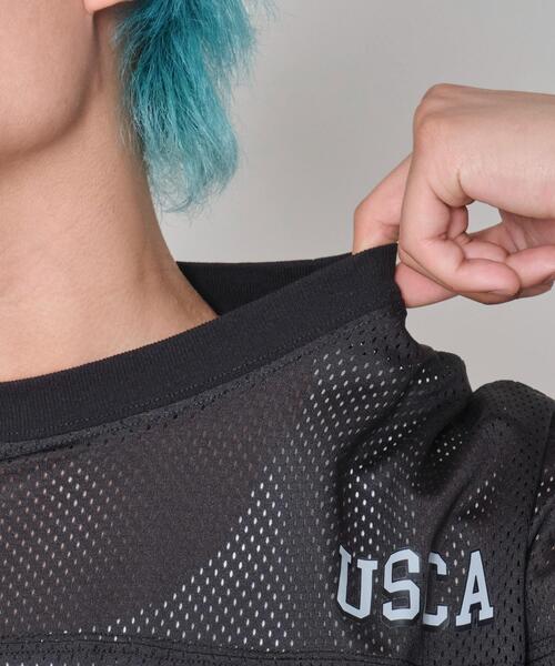 WEGO（ウィゴー）の「WEGO/メッシュナンバリンググラフィックT（Tシャツ/カットソー・メンズ・その他1/ブラック・MEDIUM/LARGE）」の20枚目の写真