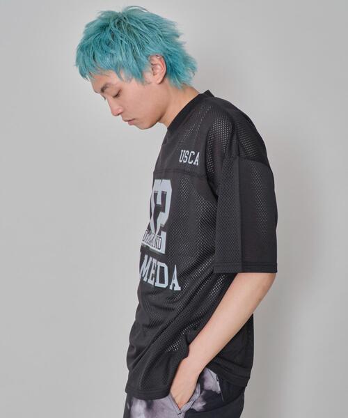 WEGO（ウィゴー）の「WEGO/メッシュナンバリンググラフィックT（Tシャツ/カットソー・メンズ・その他1/ブラック・MEDIUM/LARGE）」の22枚目の写真