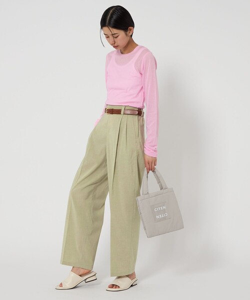 CITEN(シテン)の「<CITEN>サラサラックス2タックパンツ(スラックス・レディース・ダークグレー/ベージュ/ブラック・L/S/M)」の7枚目の写真